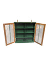 Vintage Wooden Wall Display Cabinet with Carved Pediment