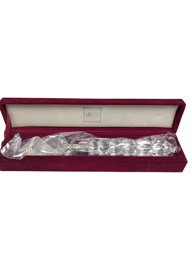 Mikasa Crystal Handle Stainless Steel Cake Server with Velvet Box