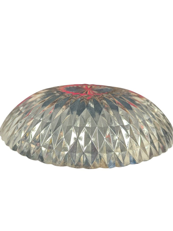 Red Cut Glass Bowl – Diamond Pattern – Bowring