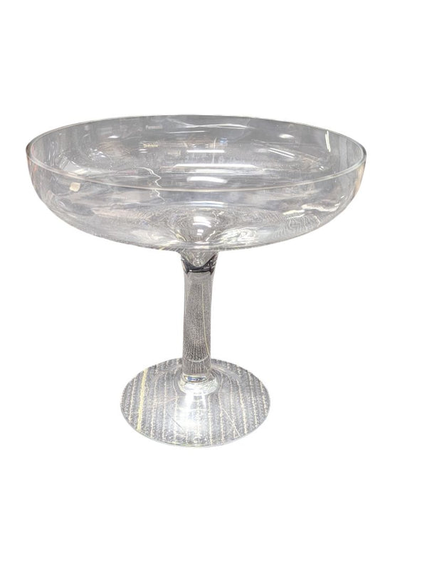 Large Clear Glass Compote Pedestal Bowl