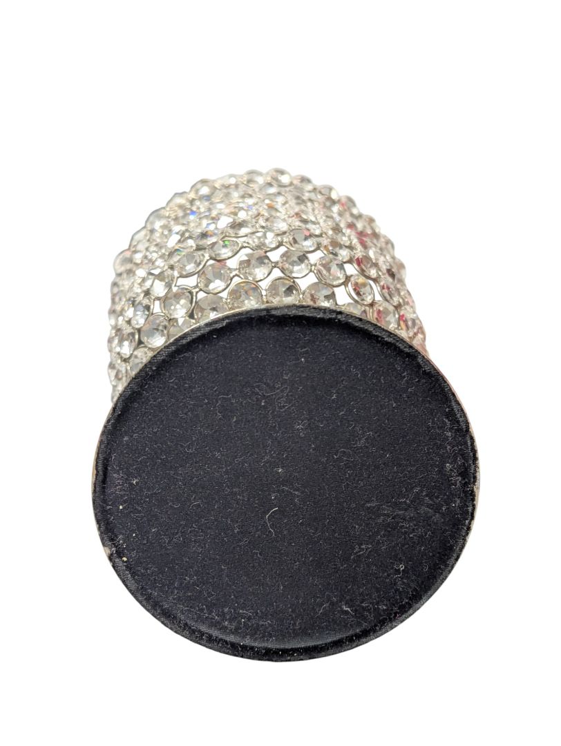 Crystal Rhinestone Beaded Candle Holder – Silver Base