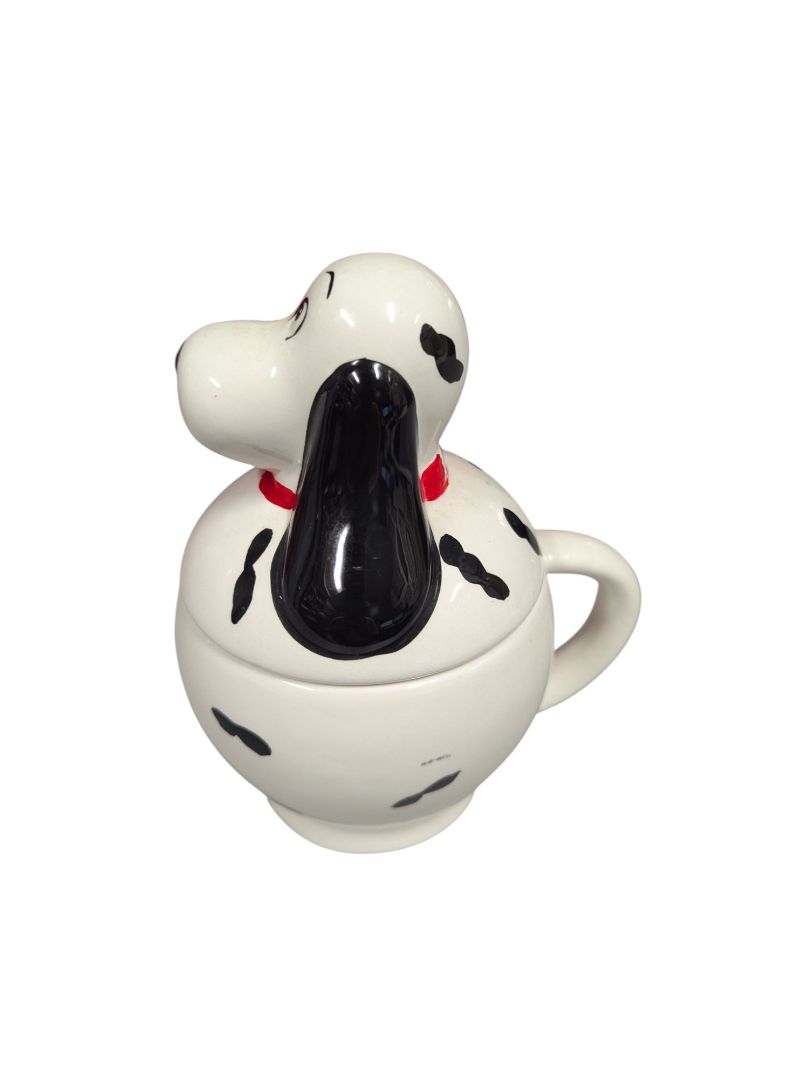 Dalmatian Dog Ceramic Mug with Lid