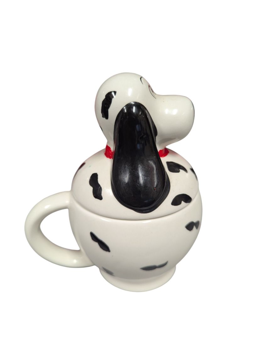 Dalmatian Dog Ceramic Mug with Lid
