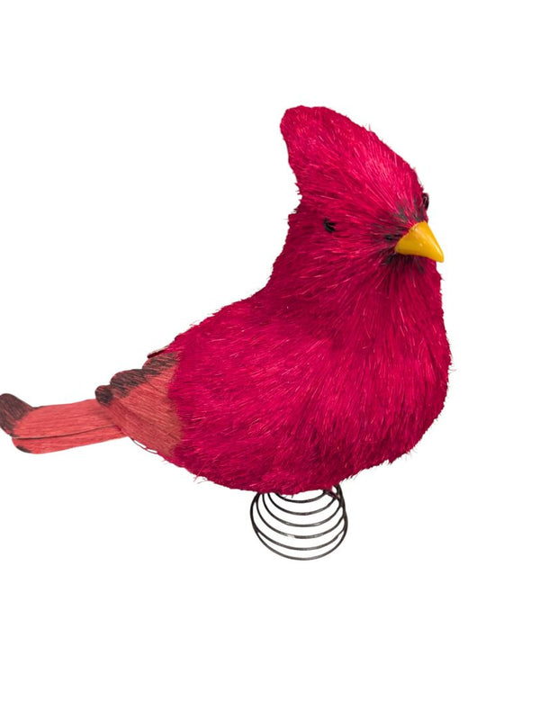 Faux Red Cardinal Bird Tree Topper