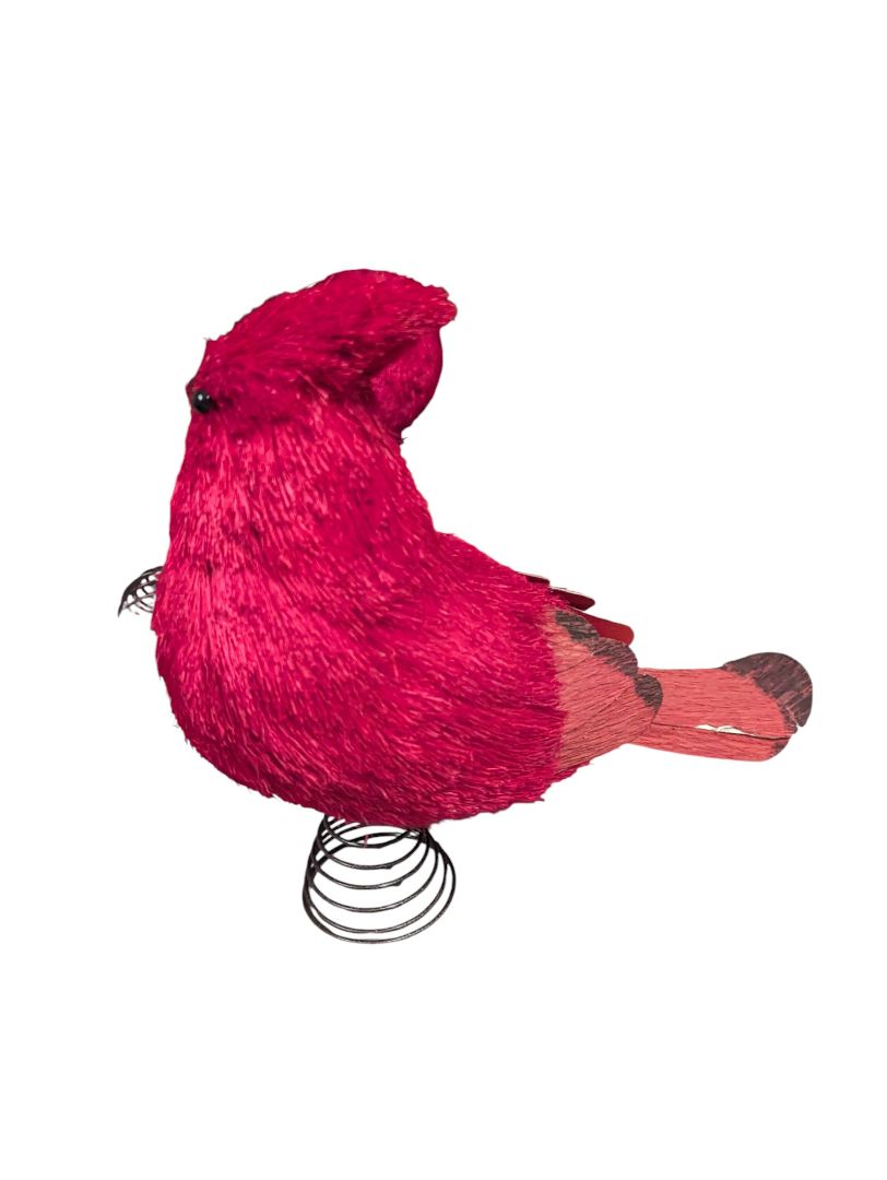 Faux Red Cardinal Bird Tree Topper