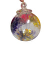 Hand-Blown Glass Hanging Orb Ornament – Multicolor Art Glass