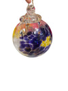 Hand-Blown Glass Hanging Orb Ornament – Multicolor Art Glass