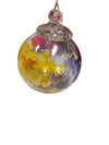 Hand-Blown Glass Hanging Orb Ornament – Multicolor Art Glass