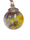 Hand-Blown Glass Hanging Orb Ornament – Multicolor Art Glass