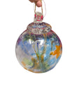 Hand-Blown Glass Hanging Orb Ornament – Multicolor Art Glass