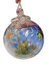 Hand-Blown Glass Hanging Orb Ornament – Multicolor Art Glass