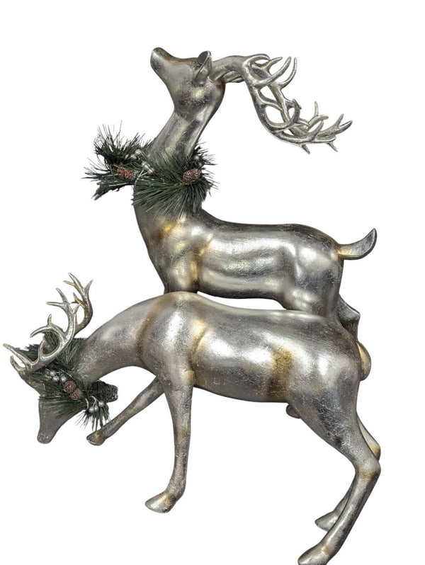 Pair of Silver Reindeer Figurines