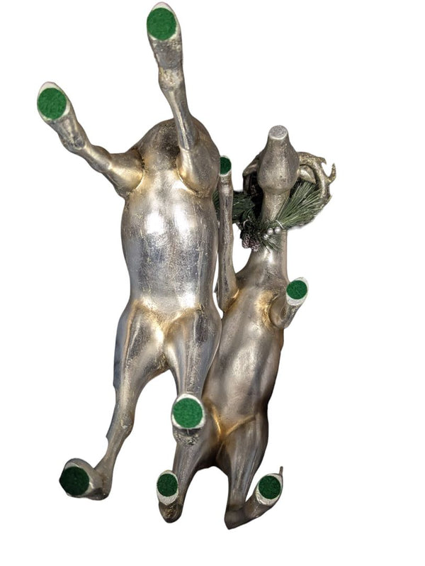 Pair of Silver Reindeer Figurines