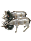 Pair of Small Silver Reindeer Figurines