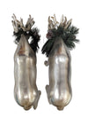 Pair of Small Silver Reindeer Figurines