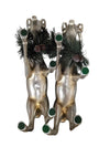 Pair of Small Silver Reindeer Figurines