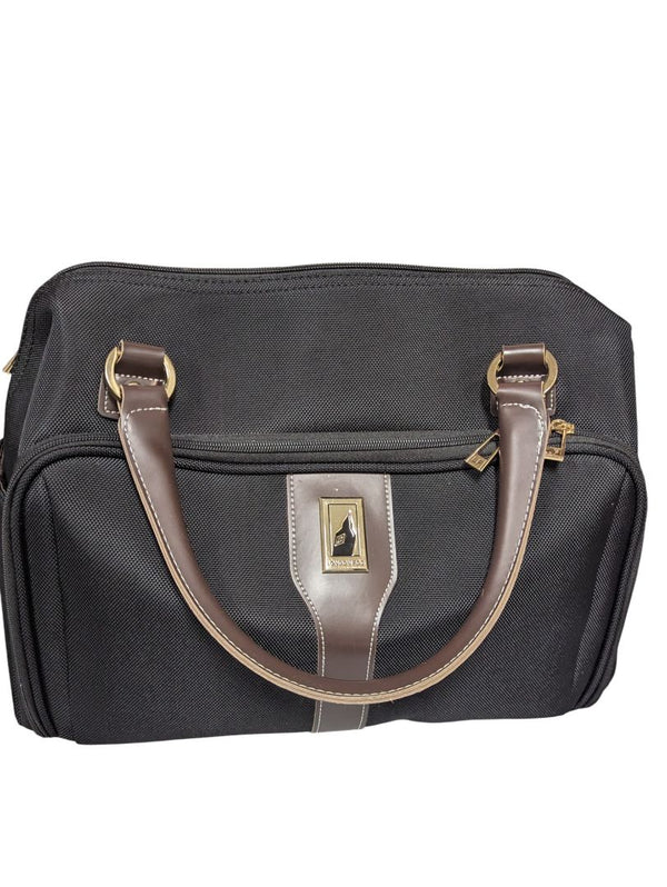Carry-On Travel Bag – London Fog Black with Brown Trim