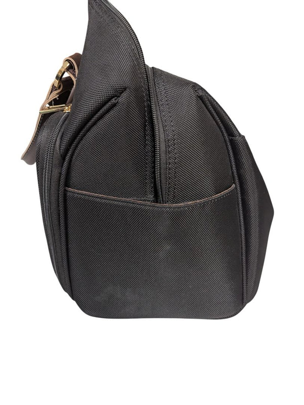 Carry-On Travel Bag – London Fog Black with Brown Trim