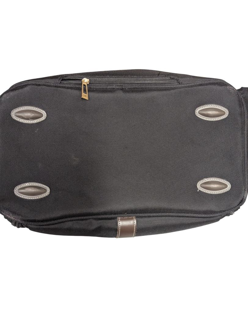 Carry-On Travel Bag – London Fog Black with Brown Trim