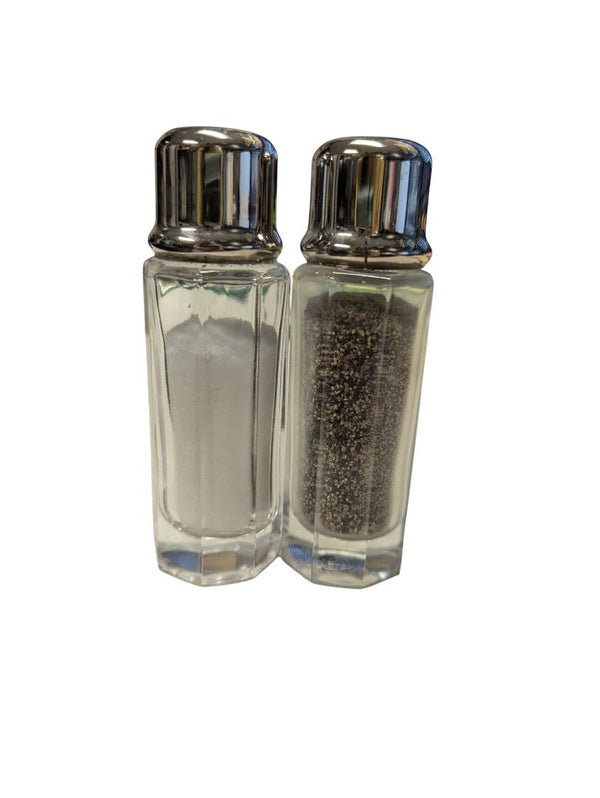 Clear Glass Salt & Pepper Shaker Set with Chrome Tops