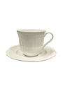 Set of 12 White Porcelain Cup & Saucer Sets