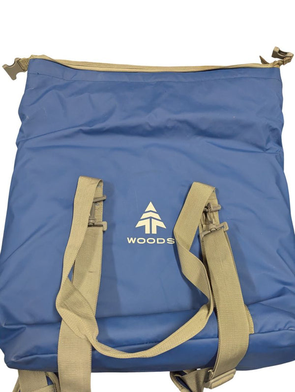 Woods Waterproof Gear Bag – Blue Roll-Top Duffel Backpack