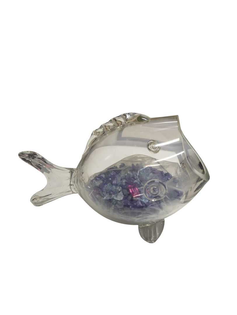 Bowring Clear Glass Fish Bowl with Decorative Stones