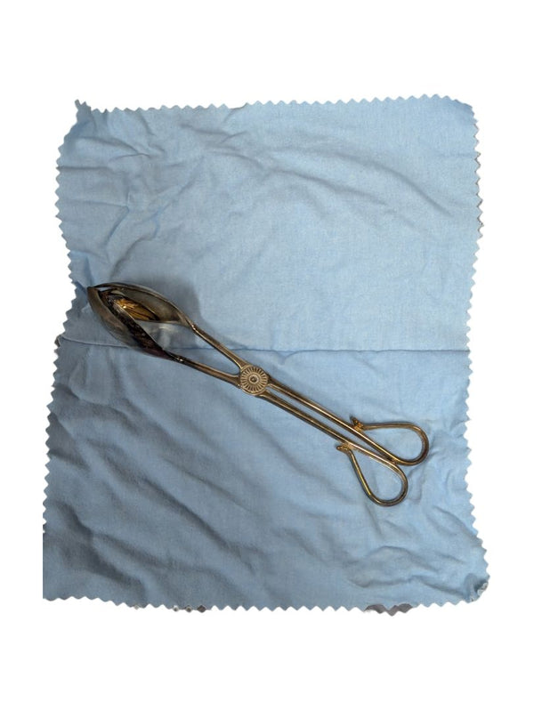 Home Studio Silverplated Salad Tongs with Gold Accent – Boxed