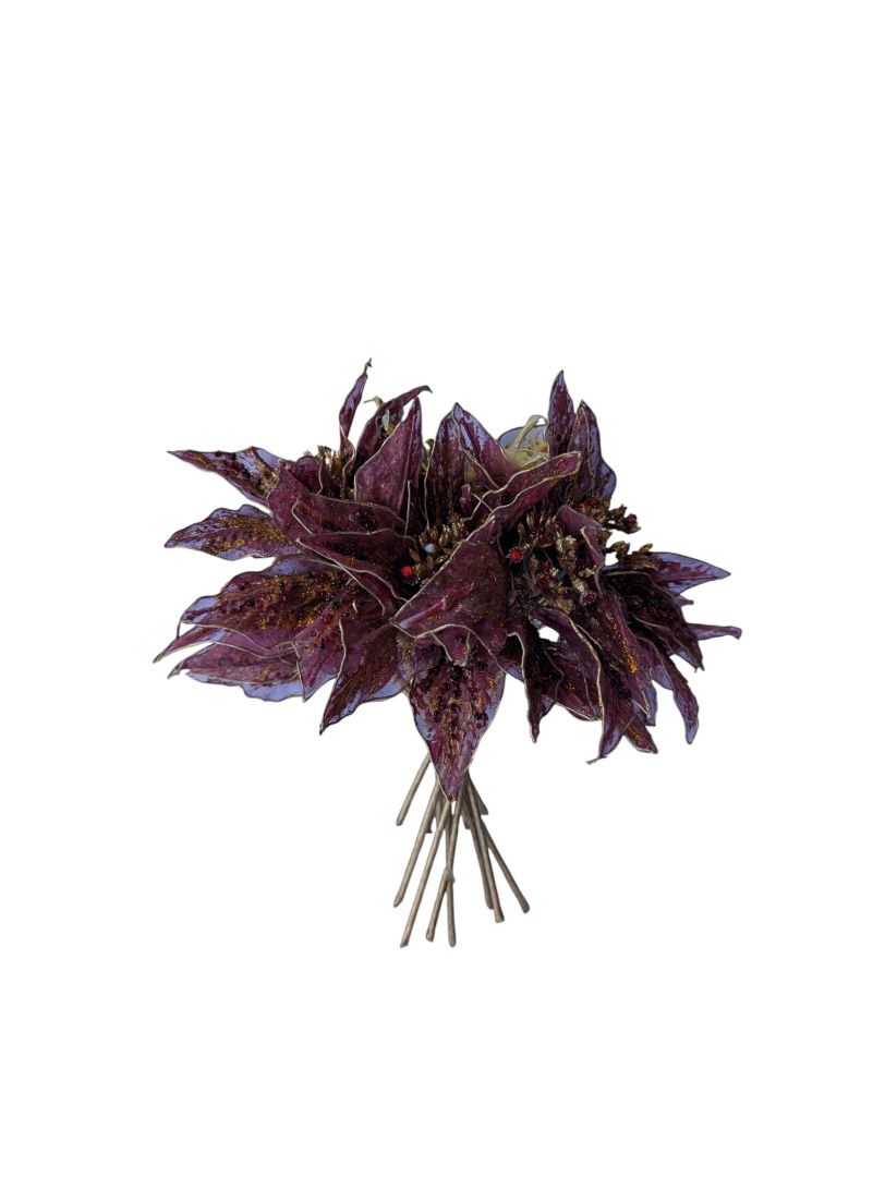 Cherub Planter with Burgundy & Gold Artificial Floral Arrangement