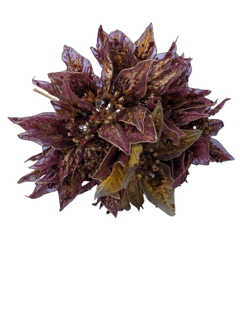 Cherub Planter with Burgundy & Gold Artificial Floral Arrangement