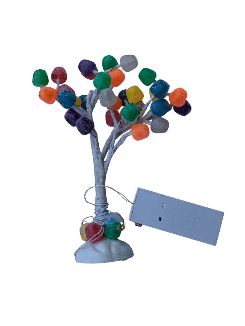 Lemax Holiday Village Decorative Lighted Trees with Tin Bucket