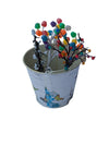 Lemax Holiday Village Decorative Lighted Trees with Tin Bucket