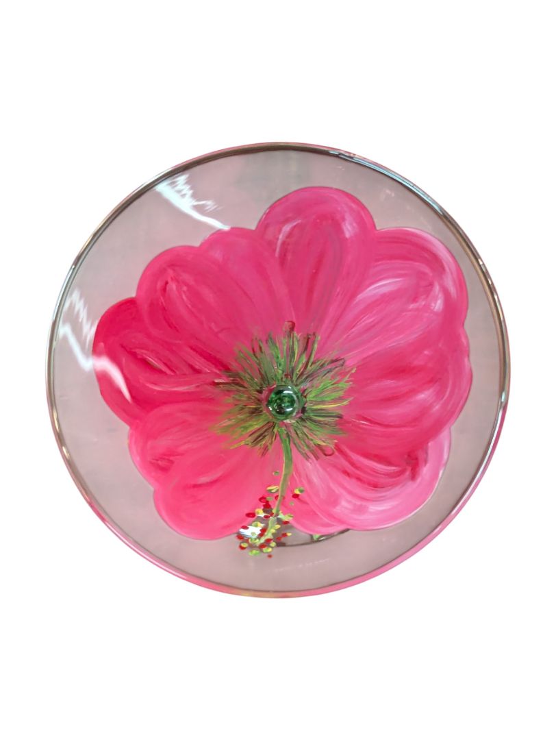 Hand-Painted UV Floral Martini Glasses – Set of 2