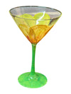 Hand-Painted UV Floral Martini Glasses – Set of 2