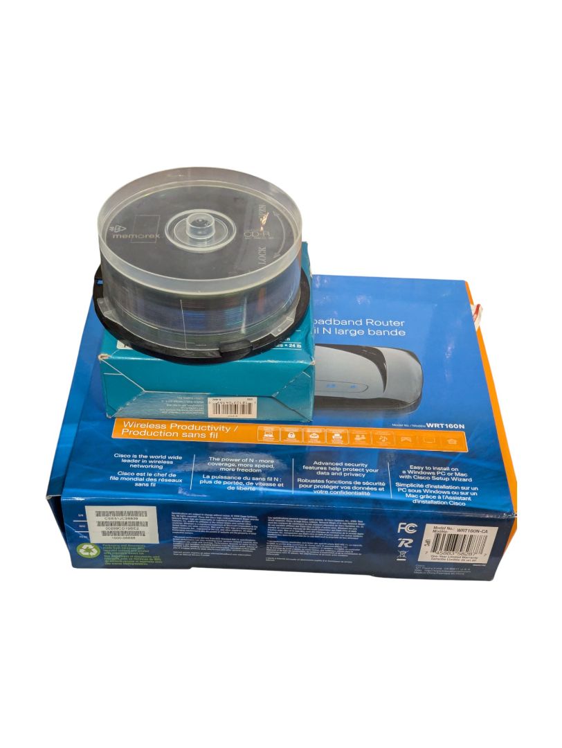 Linksys by Cisco WRT160N Wireless-N Broadband Router + CD Storage Bundle