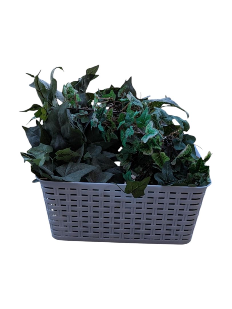 Artificial Ivy Garland Lot with Storage Basket