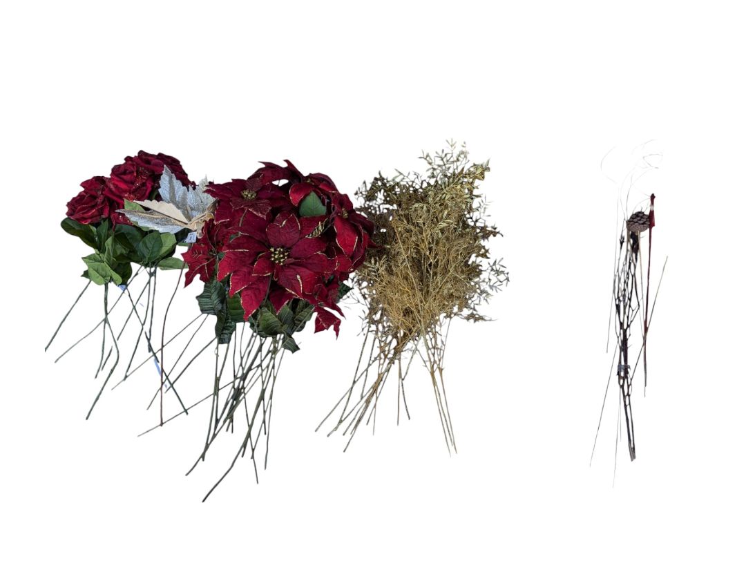 Artificial Holiday Floral Arrangement – Mixed Bundle