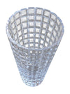 Cut Crystal-Style Glass Vase – Large, Grid Pattern