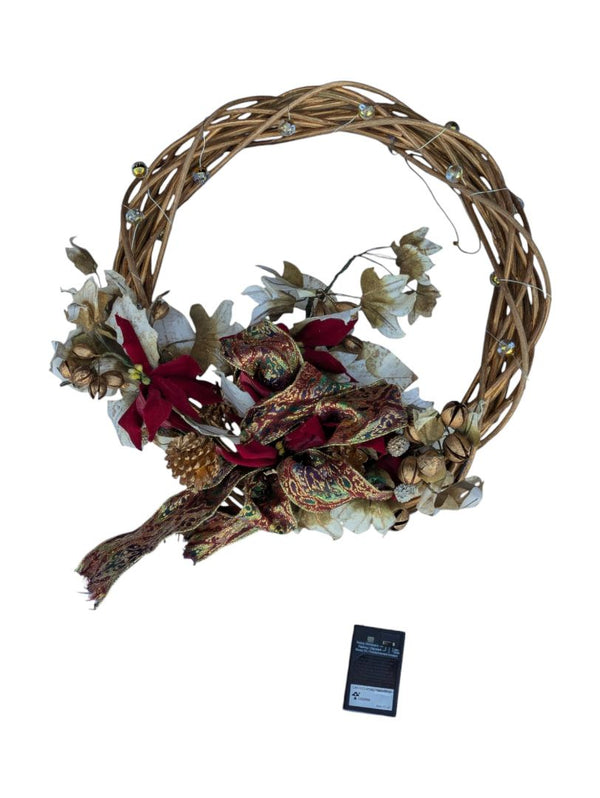 Holiday Grapevine Wreath with Lights & Florals