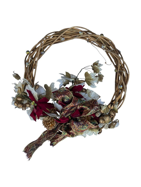 Holiday Grapevine Wreath with Lights & Florals