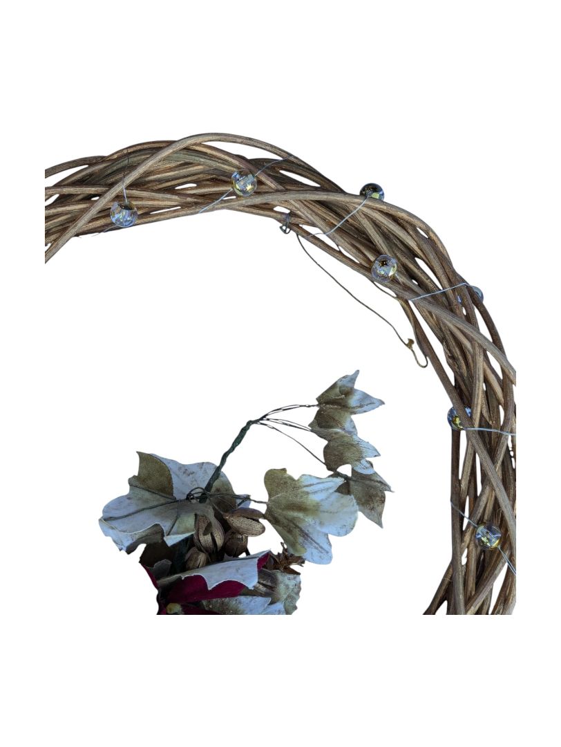 Holiday Grapevine Wreath with Lights & Florals