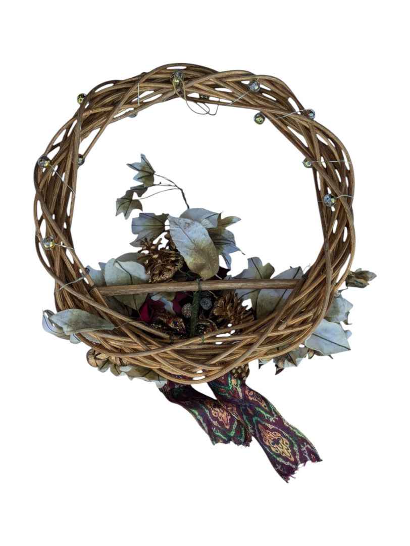 Holiday Grapevine Wreath with Lights & Florals