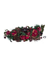 Holiday Floral Candle Centerpiece – Red Roses & Pinecones
