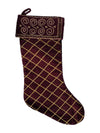 Set of 3 Burgundy Velvet Christmas Stockings