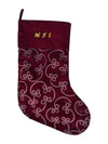 Set of 3 Burgundy Velvet Christmas Stockings