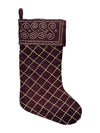 Set of 3 Burgundy Velvet Christmas Stockings
