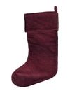 Set of 3 Burgundy Velvet Christmas Stockings