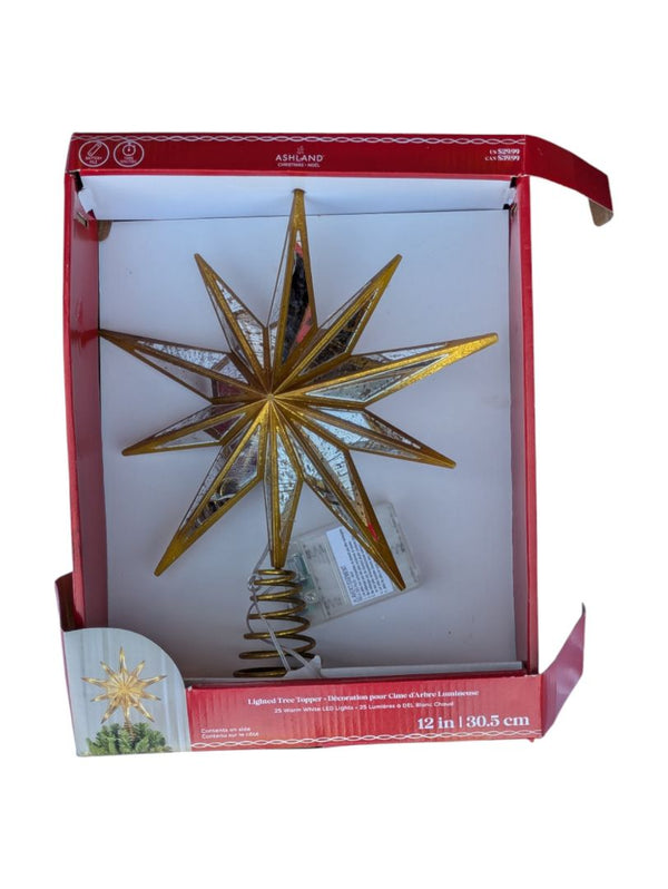 Ashland Lighted Tree Topper – 12" Star with LED Lights