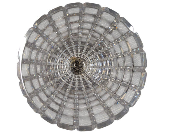 Cut Crystal-Style Glass Vase – Large, Grid Pattern