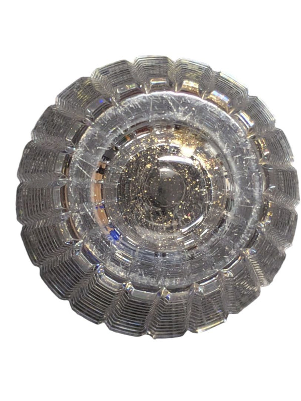 Cut Crystal-Style Glass Vase – Large, Grid Pattern